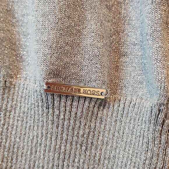 Michael Kors Turtleneck Sweater Long Sleeve Shirt Women's Size Small Silver NICE - Picture 11 of 12